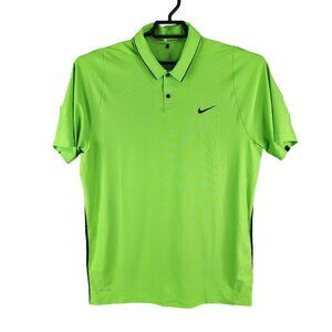 Men's Green Nike Tiger Woods Collection Polo Shirt Dri Fit Short Sleeve Size L